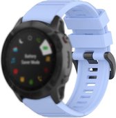 Let op type!! Voor Garmin Fenix 6X 26mm Quick Release Officiële Texture Polsband Watchband met Metal Button (Chrysant Blue)