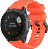 Let op type!! Voor Garmin Fenix 6X 26mm Quick Release Officiële Texture Polsband Watchband met Metal Button (Coral Red)