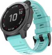 Let op type!! Voor Garmin Fenix 6X 26mm Siliconen Smart Watch Vervanging strap polsbandje (Mint Green)