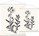 Zonneroosje zwart-wit (Rock Rose) - Foto op Textielposter - 90 x 120 cm