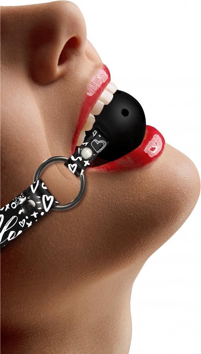Goedkoopste Breatheable Ball Gag - Love Street Art Fasion - Black