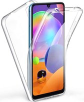 Samsung Galaxy A31 Hoesje - 360 Graden Case 2 in 1 Hoes Transparant + Ingebouwde Siliconen TPU Cover Screenprotector