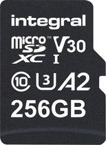 Integral INMSDX256G-180V30 256GB MICRO SD CARD MICROSDXC UHS-1 U3 CL10 V30 A2 UP TO 180MBS READ 130MBS WRITE flashgeheugen MicroSD UHS-I