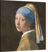 Meisje met de parel, Johannes Vermeer - Foto op Canvas - 100 x 100 cm