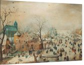 Winterlandschap met schaatsers, Hendrick Avercamp - Foto op Canvas - 150 x 100 cm