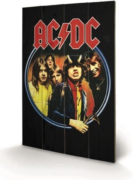 AC/DC - Impression sur Bois 40X59 - Group