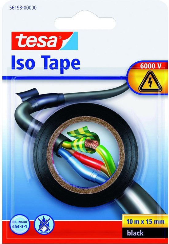 Tesa Isolatietape Zwart - 10 m x 15 mm