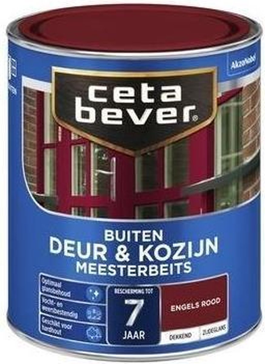 Samenhangend Moeras herhaling CetaBever Buiten Deur & Kozijn Meester Beits - Zijdeglans - Engels Rood -  750 ml | bol.com