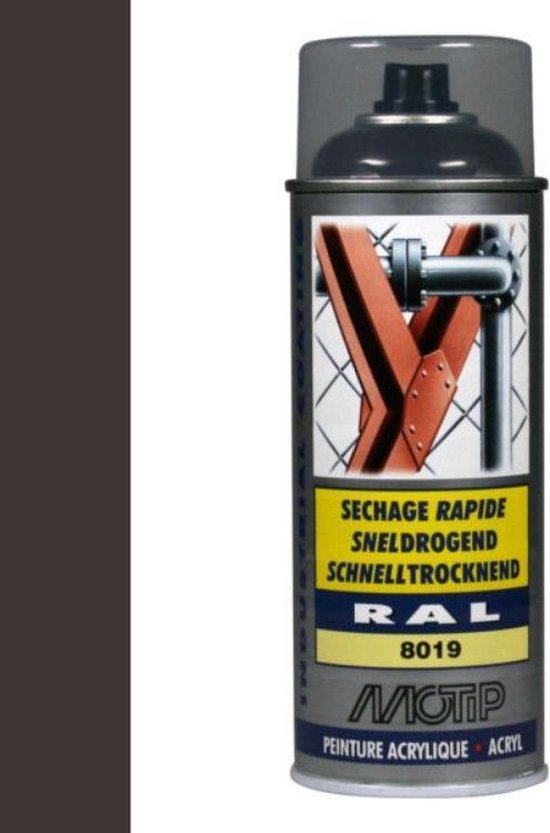 Motip vernis acrylique industriel brillant RAL 8019 brun gris - 400 ml