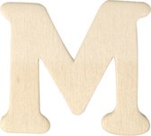 Houten letter M 4 cm