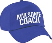 Awesome coach pet / cap blauw voor dames en heren - baseball cap - cadeau petten / caps
