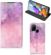 Leuk Telefoonhoesje Geschikt voor Samsung Galaxy A21s Bookcase Cover Pink Purple Paint