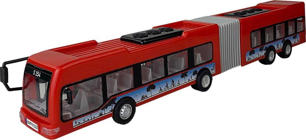 Happy People Stadsbus Power Team 45 X 6 Cm Rood/grijs/zwart