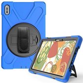 Tablet hoes geschikt voor Huawei MatePad 10.4- Hand Strap Armor Case - Blauw
