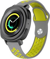 Siliconen Smartwatch bandje - Geschikt voor  Samsung Gear Sport sport band - grijs/geel - Horlogeband / Polsband / Armband