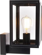 QAZQA sutton - Industriele Wandlamp Up Down voor buiten - 1 lichts - D 23.6 cm - Zwart - Industrieel - Buitenverlichting