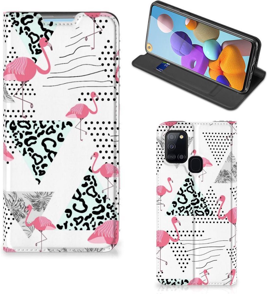 Samsung Galaxy A21s Hoesje maken Flamingo Triangle
