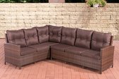 Clp Bermeo Tuinset - 1,25 mm Poly rotan - rotan : bruin gemeleerd, overtrek : terrabruin