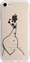 IPhone 8 / iPhone 7 (4.7 Inch) - hoes, cover, case - TPU - Transparant - Panda en olifant