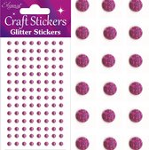 Oaktree - Stickers Glitter Diamantjes Fuchsia (per vel) 4mm