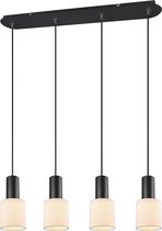 LED Hanglamp - Trion Waler - GU10 Fitting - 4-lichts - Rechthoek - Mat Zwart - Aluminium - BSE