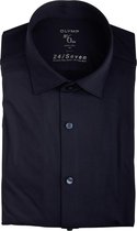 OLYMP No. Six 24/Seven super slim fit overhemd - marine blauw tricot - Strijkvriendelijk - Boordmaat: 37