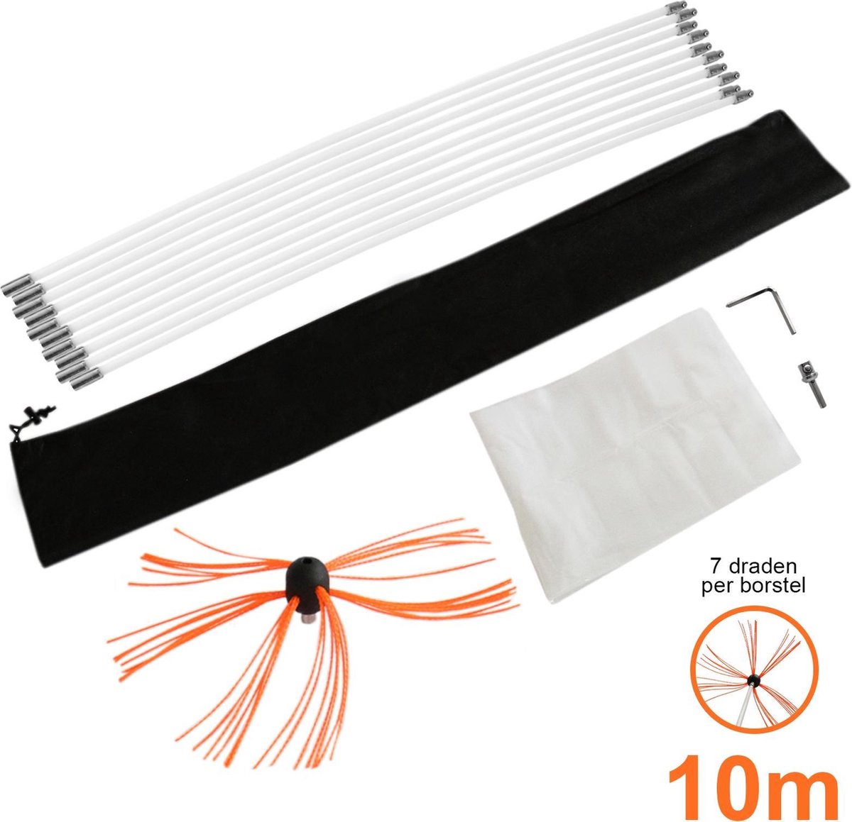 Maxblast Nylon elektrische schoorsteen borstel - 10 meter