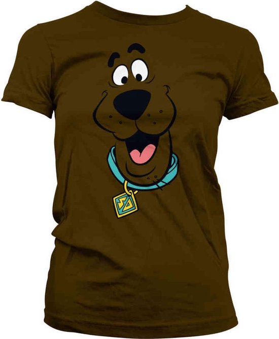 Scooby Doo Face Girly Tee Damen T-Shirt Brown-M