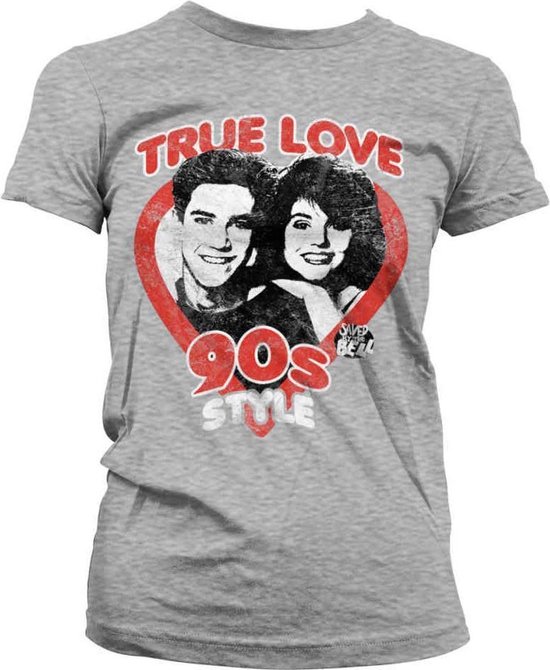 Saved By The Bell Dames Tshirt -S- True Love 90's Style Grijs | bol
