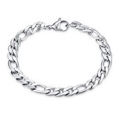 Twice As Nice Armband in edelstaal, figaro ketting 19 cm