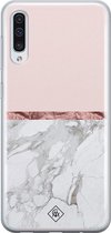 Samsung A70 hoesje siliconen - Rose all day | Samsung Galaxy A70 case | Roze | TPU backcover transparant