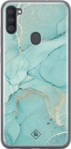 Samsung A11 hoesje siliconen - Marmer mint groen | Samsung Galaxy A11 case | mint | TPU backcover transparant