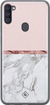 Samsung A11 hoesje siliconen - Rose all day | Samsung Galaxy A11 case | Roze | TPU backcover transparant