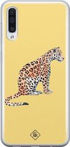 Samsung A70 hoesje siliconen - Leo wild | Samsung Galaxy A70 case | geel | TPU backcover transparant