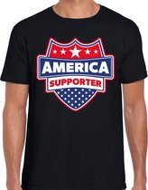 America supporter schild t-shirt zwart voor heren - Amerika/USA landen t-shirt / kleding - EK / WK / Olympische spelen outfit L