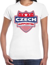 Czech supporter schild t-shirt wit voor dames - Tsjechie landen t-shirt / kleding - EK / WK / Olympische spelen outfit XS