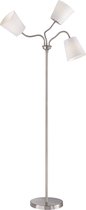 LED Vloerlamp - Trion Winduani - E27 Fitting - 3-lichts - Rond - Mat Wit - Aluminium - BES LED