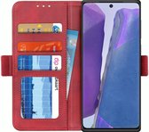 Samsung Galaxy Note 20 Hoesje Portemonnee Rood