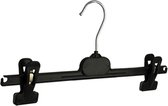 De Kledinghanger Gigant - 5 x Rok / broekhanger kunststof zwart met anti-slip knijpers, 36 cm