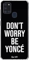 Casetastic Samsung Galaxy A21s (2020) Hoesje - Softcover Hoesje met Design - Don't Worry Be Yonc Print