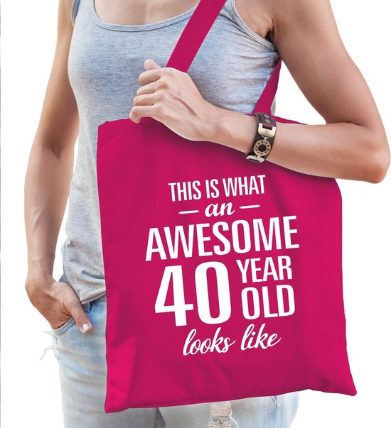 Awesome 40 ans / super sac cadeau 40 ans rose pour femme - sac