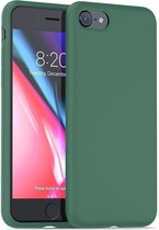 Silicone case geschikt voor Apple iPhone SE 2020 / SE 2022 - groen + Glazen screen protector