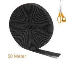 Kabelbinders Rol 50M x 2CM | Kabel Organiser | Kabel Management | Kabelbinders Klittenband | Kabelclips | Kabeldoorvoer