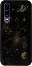 ADEL Siliconen Back Cover Softcase Hoesje voor Huawei P30 - Heelal Bling Bling Goud