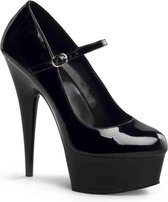 Pleaser Delight-687 Patent - Zwart size UK6 EU39 US9 hoge hakken pumps