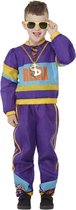 Smiffy's - Rapper Kostuum - 80s Relax Stoere Freestyle Rapper - Jongen - Paars - Medium - Carnavalskleding - Verkleedkleding