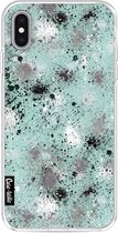 Casetastic Apple iPhone XS Max Hoesje - Softcover Hoesje met Design - Paint Splatter Aqua Print