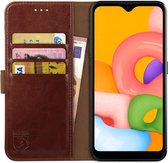 Rosso Element Samsung Galaxy A01 Hoesje Book Cover Wallet Case Bruin