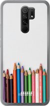 Xiaomi Redmi 9 Hoesje Transparant TPU Case - Pencils #ffffff