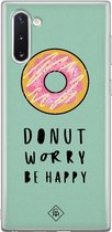 Samsung Note 10 hoesje siliconen - Donut worry | Samsung Galaxy Note 10 case | Roze | TPU backcover transparant